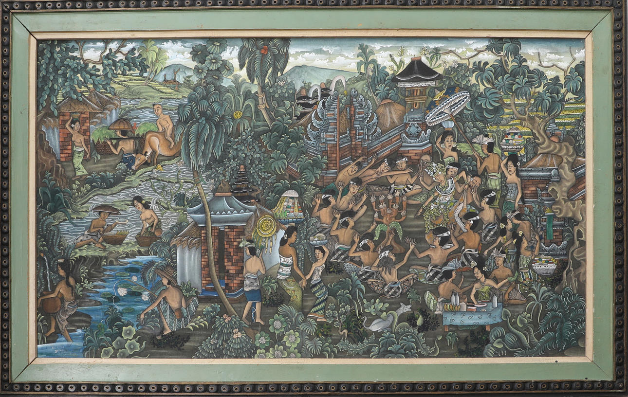 OIDENTIFIERAD KONSTNÄR. Oil on canvas/textile, signed.