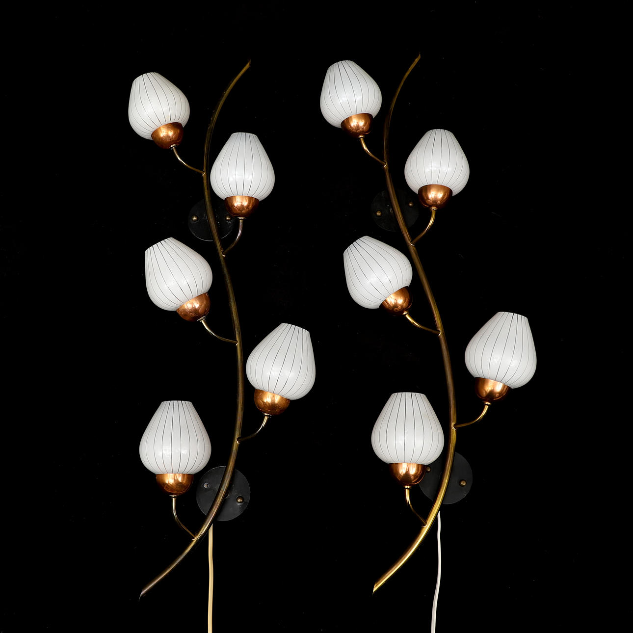 VÄGGLAMPOR, 1 par, 1900-talets mitt.