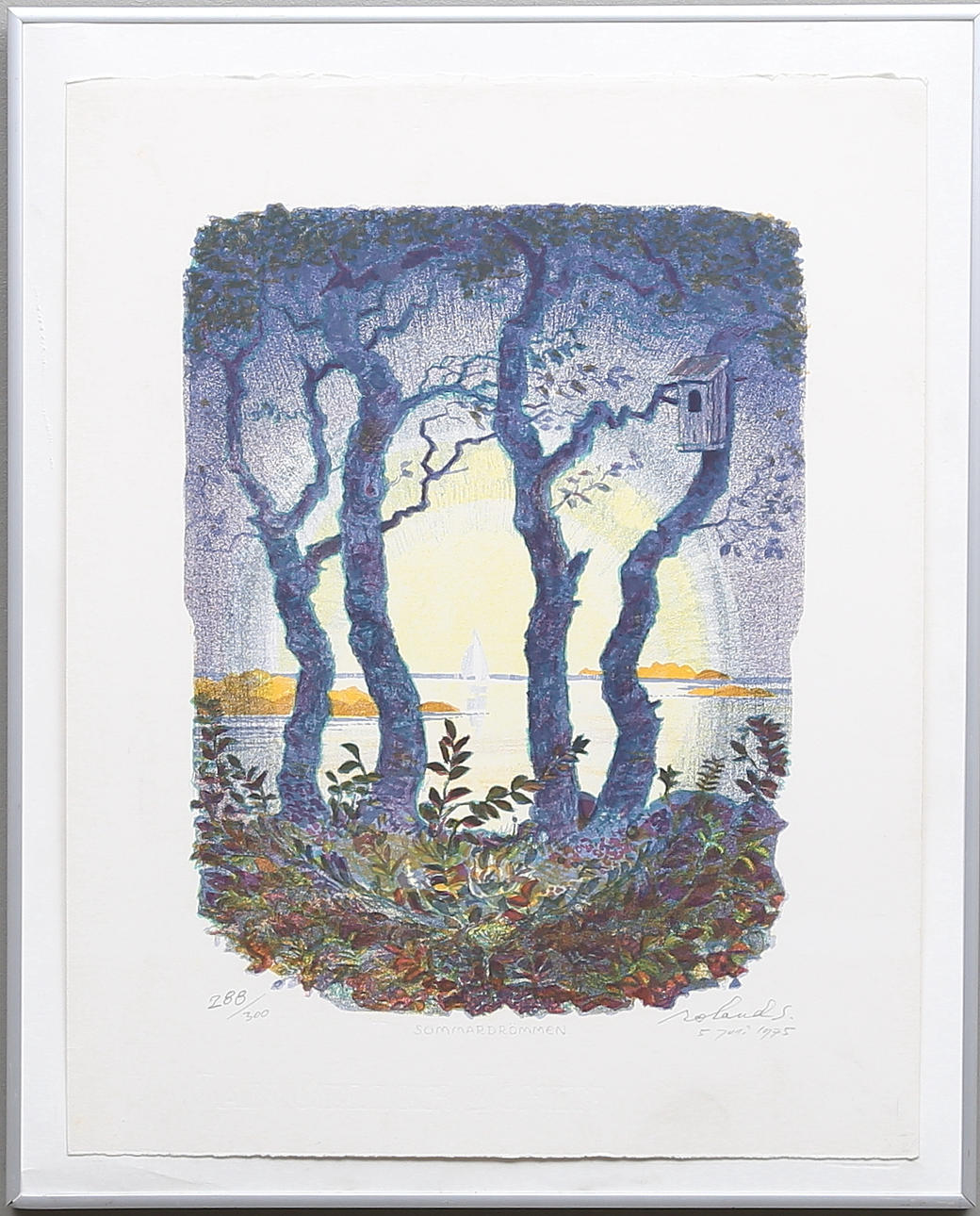 ROLAND SVENSSON. Litografi,"Sommardrömmen", daterad 5 juni, 1975.