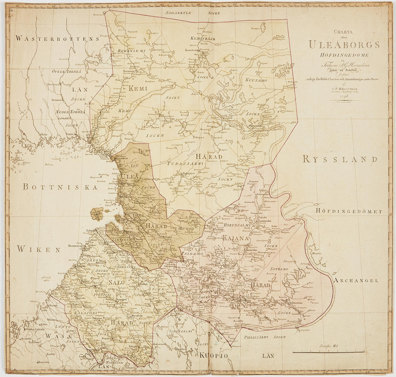 KARTA HERMELIN ULEÅBORG 1798.