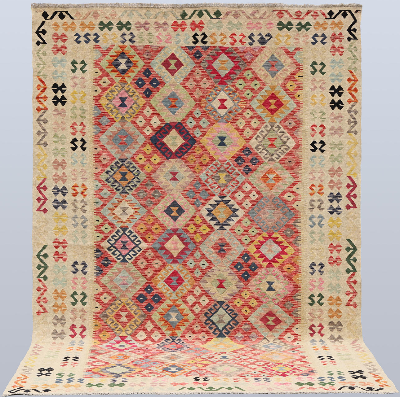 CARPET. Kelim classic design, 296 x 202 cm.