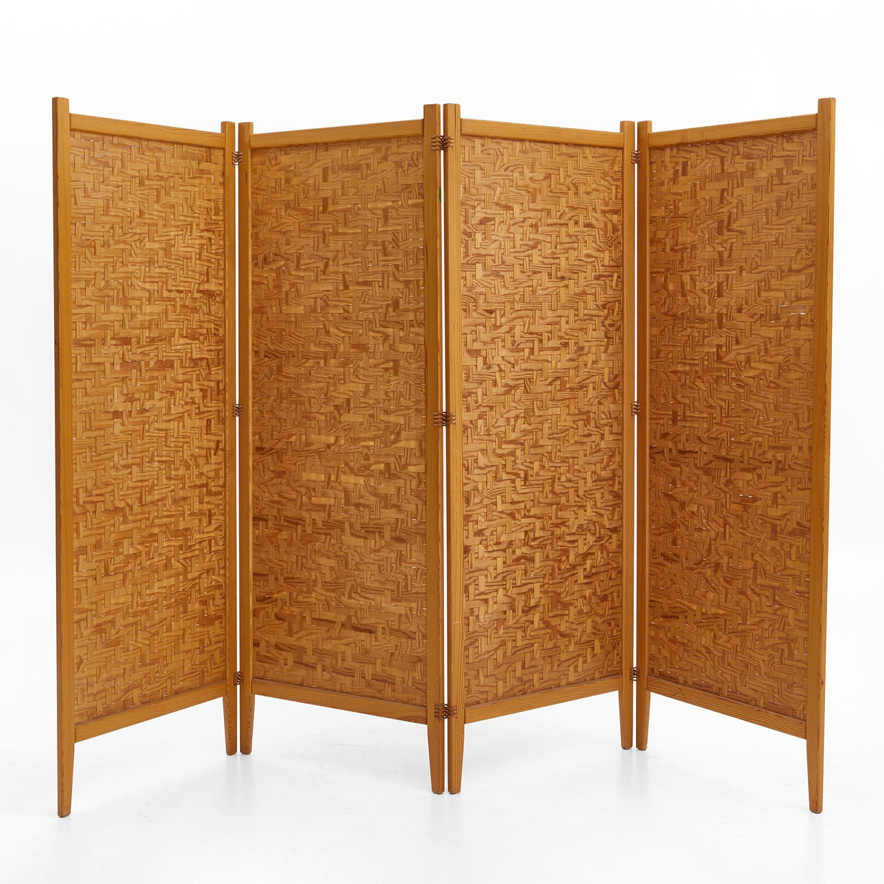 A 'Spåna' screen wall, Alberts Tibrå, 1950/60s. Labelled.