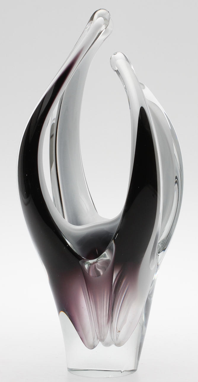 VAS, glas, "Coquille", Flygsfors 1957, sign.