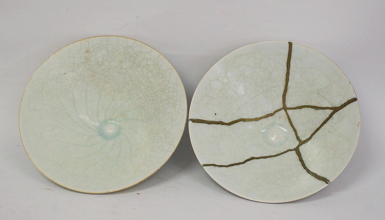 SKÅLAR,2 st, keramik, typ Ching Pai, Kina.