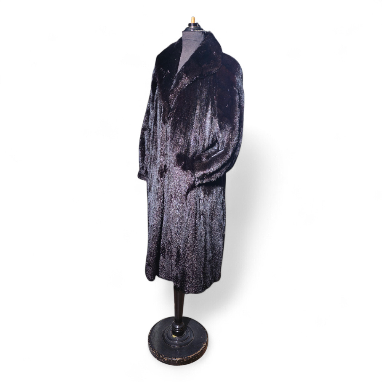 Black mink coat.