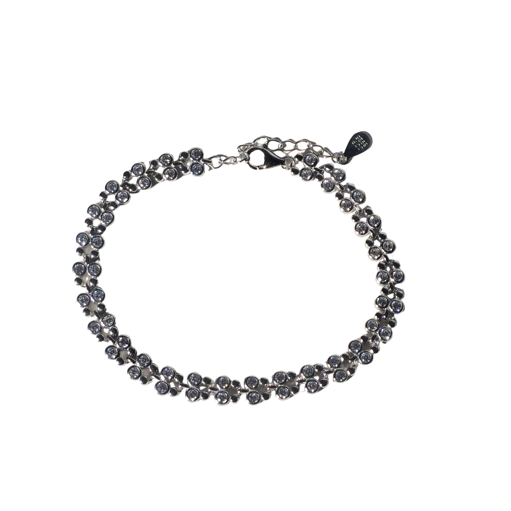 BRACELET IN SILVER AND ZIRCONS.