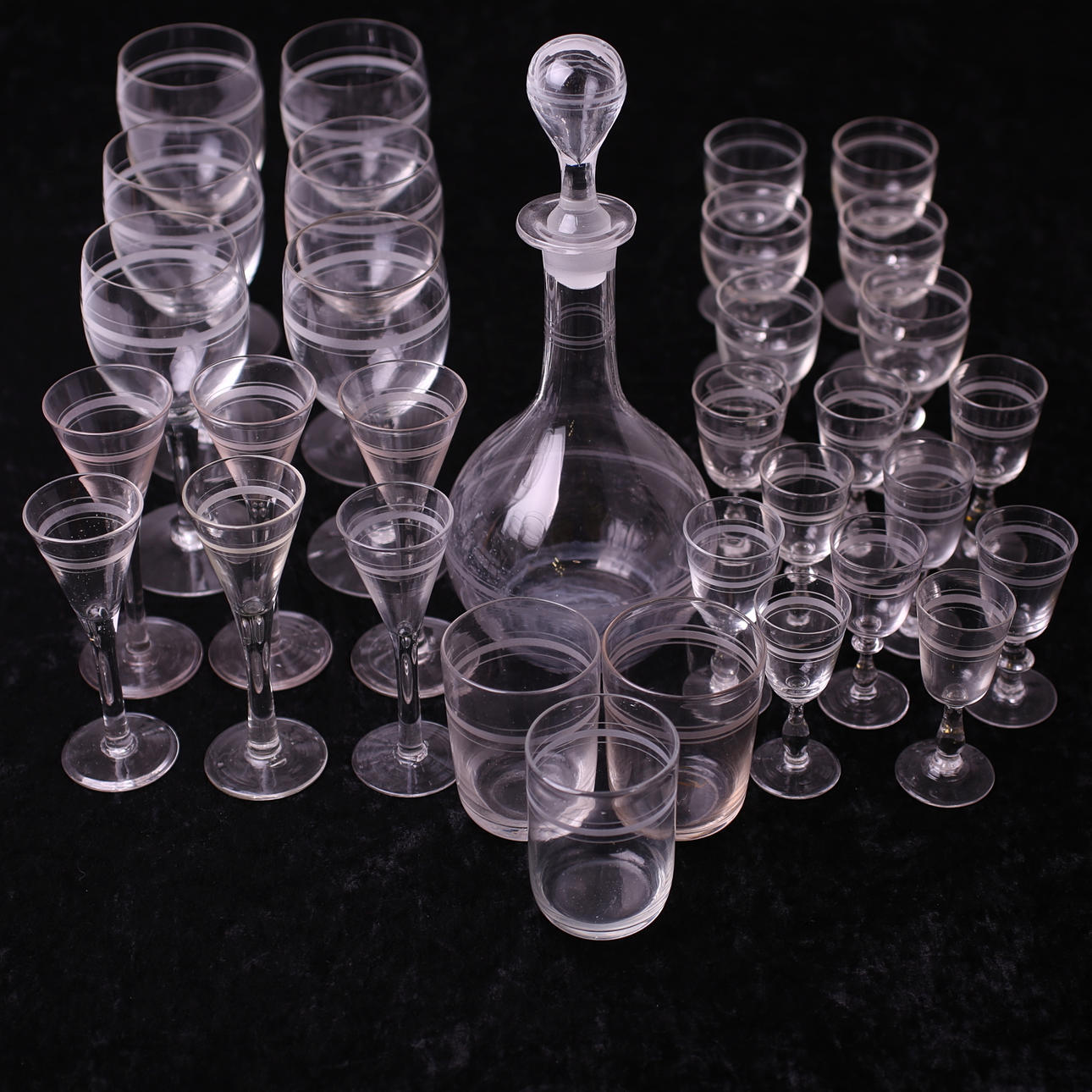 GLASSERVIS, 32 delar, Rydbergsglas, 1900-tal.