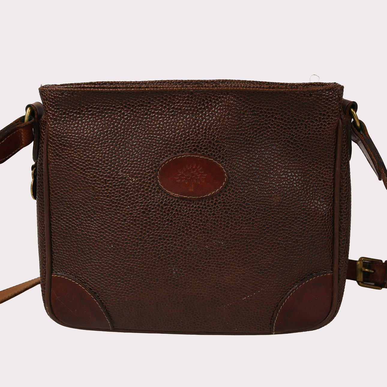 HANDBAG MULBERRY, embossed leather, shoulder strap.