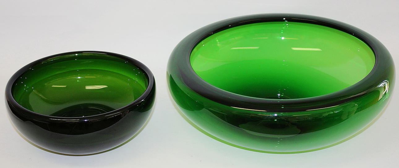 SKÅLAR, 2 st, glas,, Per Lutken for Holmegaard Danmark, circa 1960.