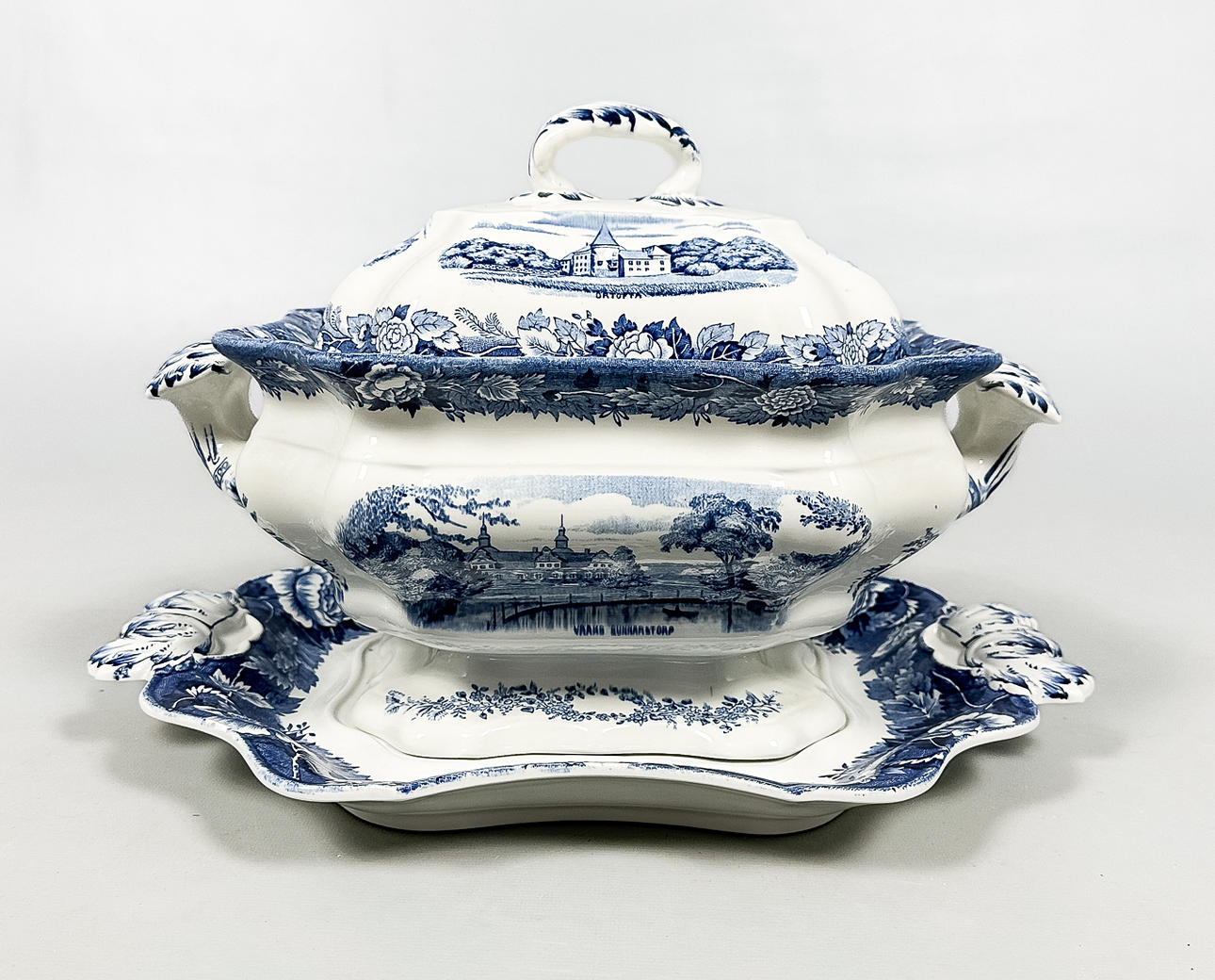 TERRIN med LOCK & UNDERFAT, porslin, "Skåne", Rörstrand.