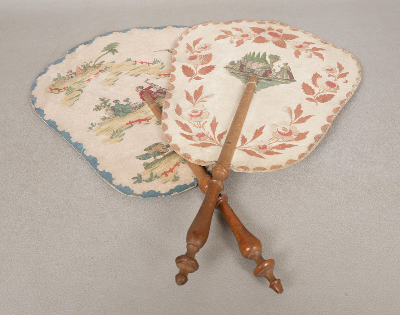 A PAIR OF REGENCY STYLE HAND FANS (2). Miscellaneous - Miscellaneous ...