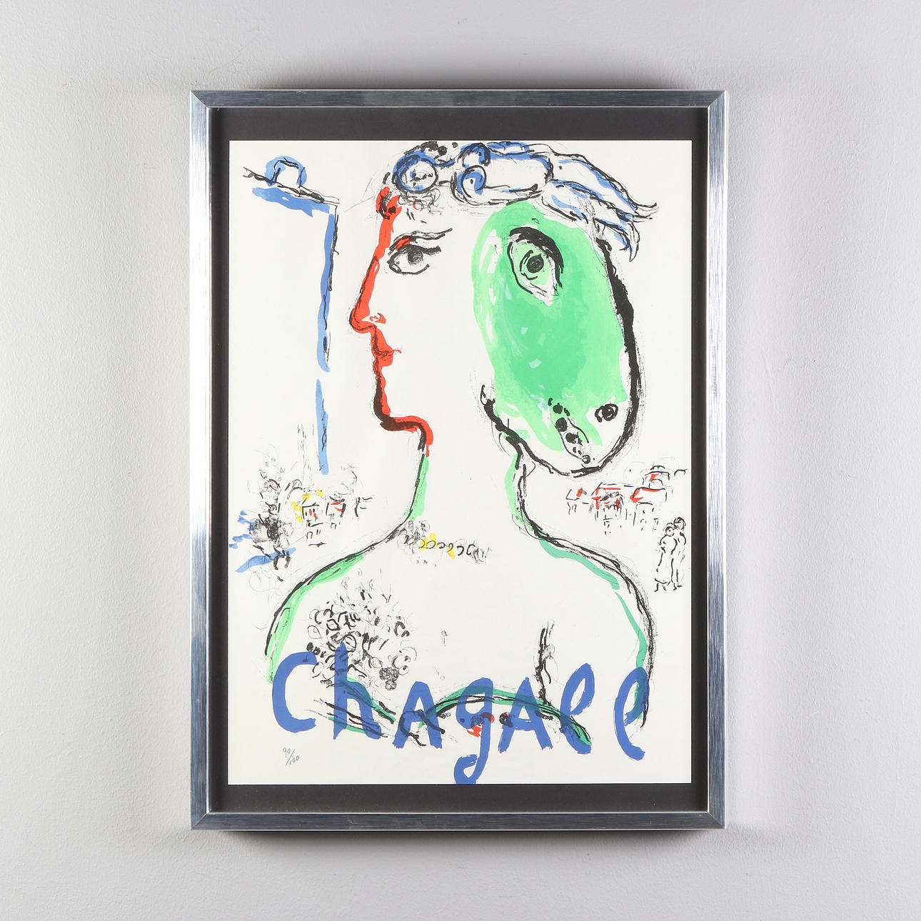 MARC CHAGALL. EFTER. Litografi, 90/100. 