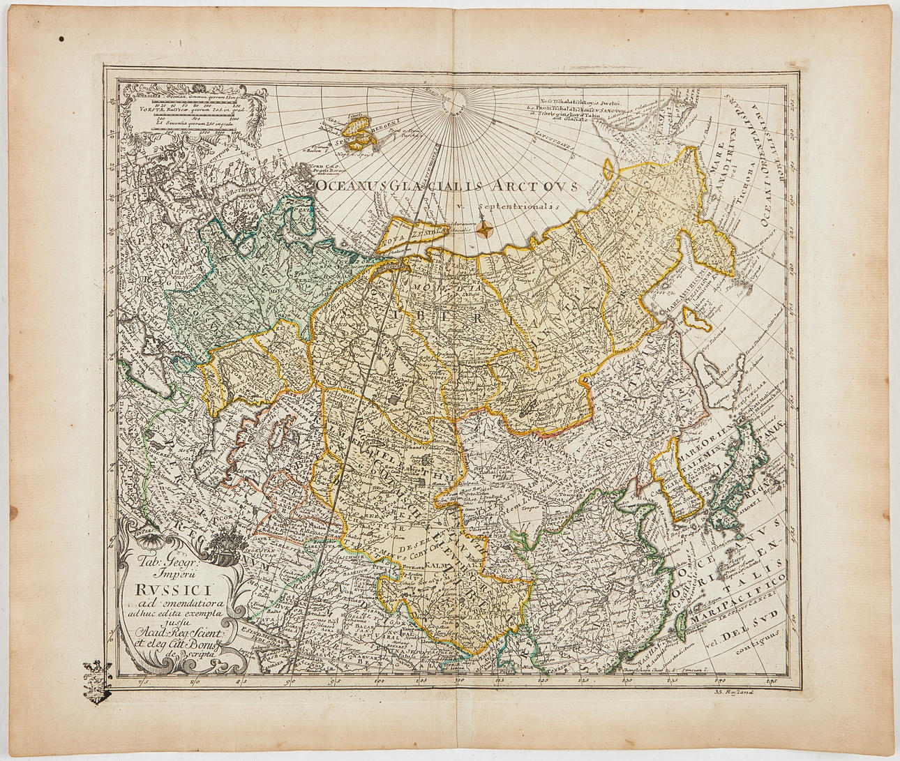 EULER'S MAP OF RUSSIA, ca 1770.
