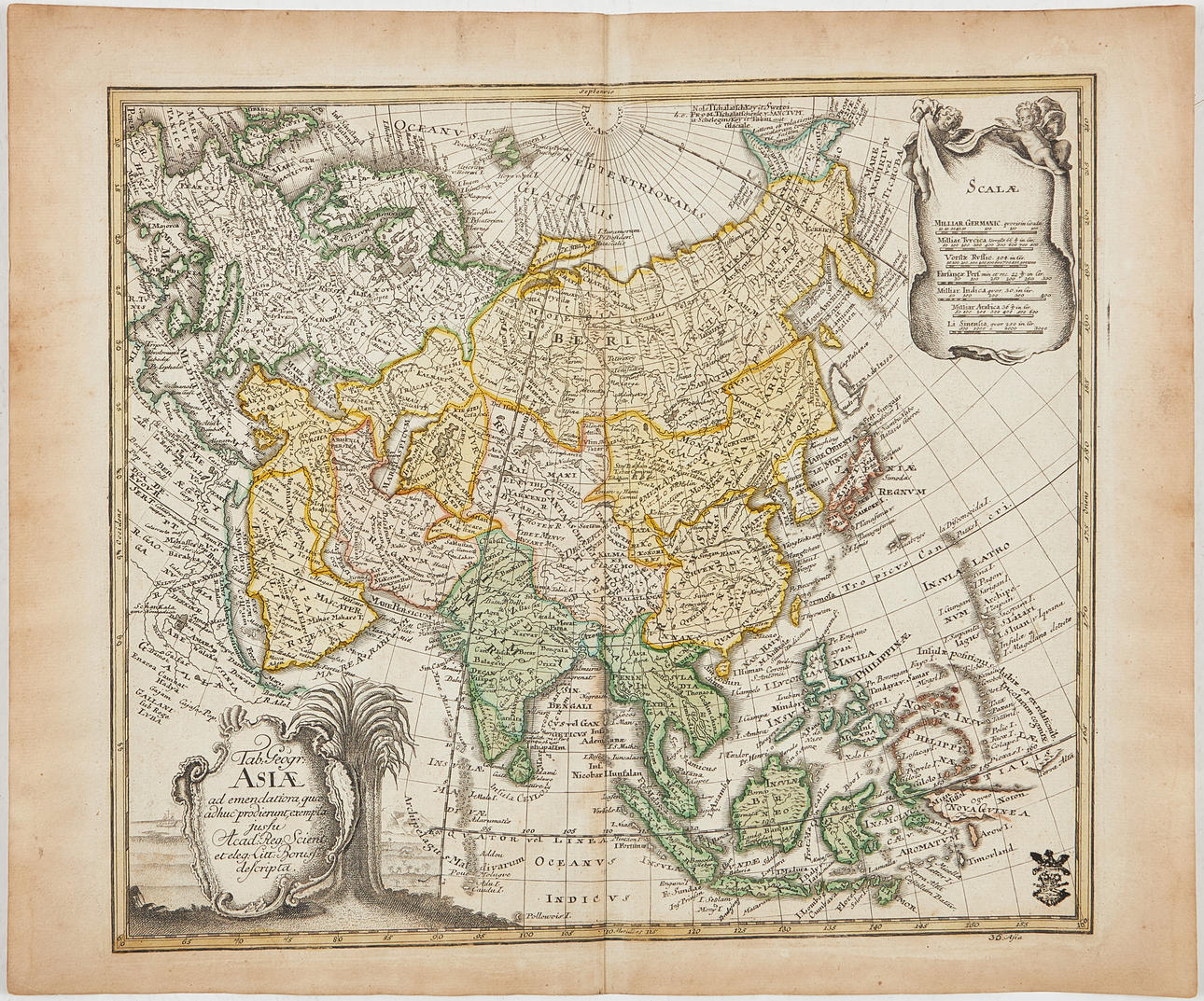 MAP OF ASIA BY EULER, Berlin ca 1770.