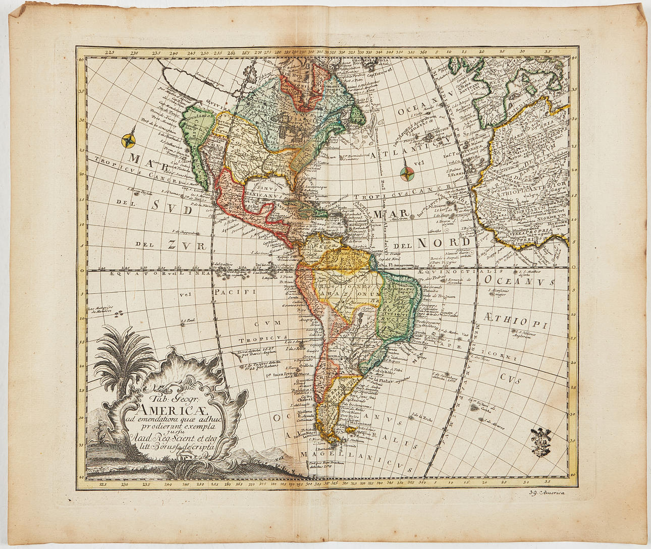 MAP OF AMERICA BY EULER, ca 1770.