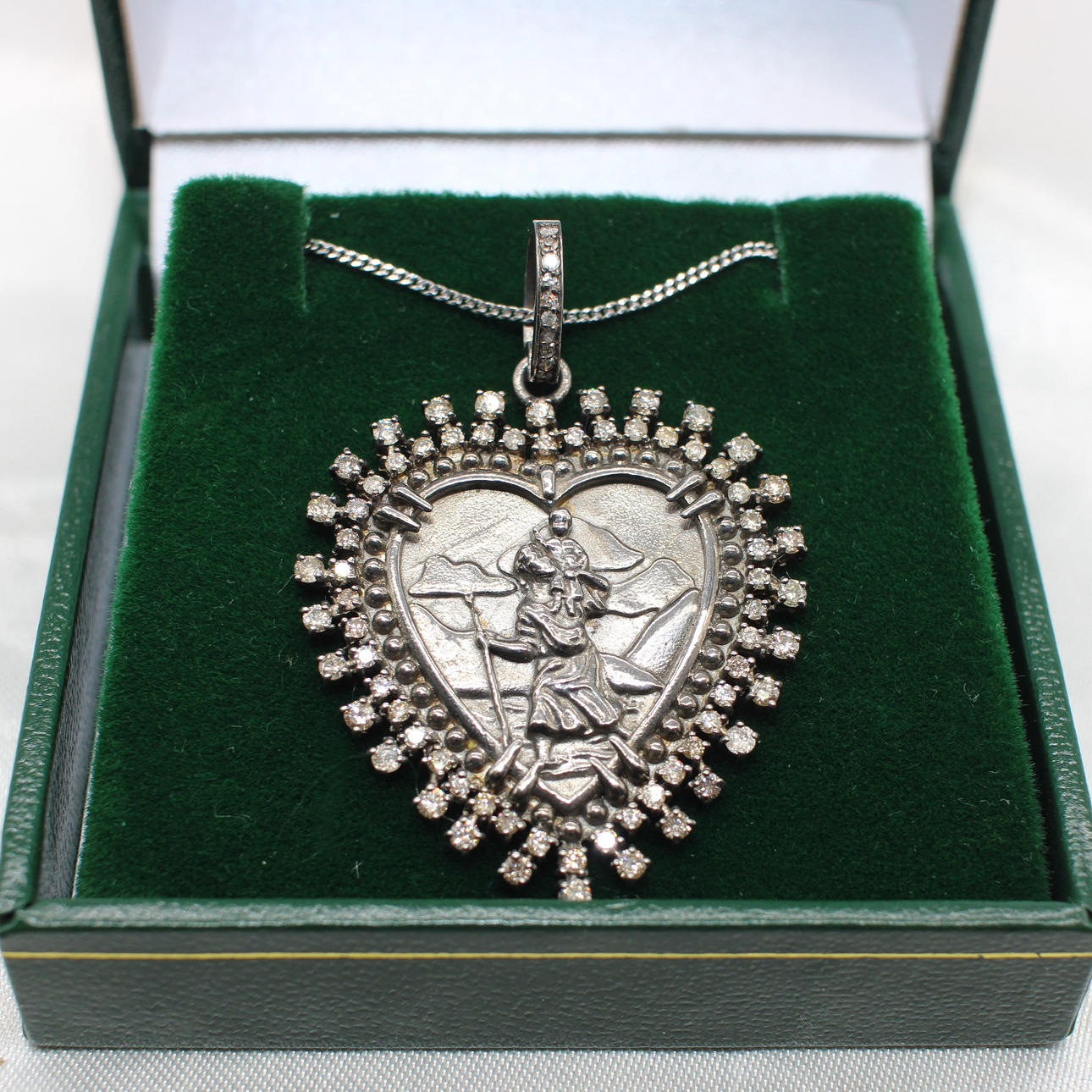 DIAMOND ST CHRISTOPHER NECKLACE 0.99CT.