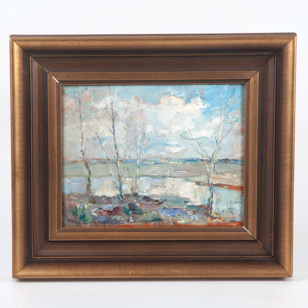 HUGO CARLBERG. Landscape, Oil on panel, signed.