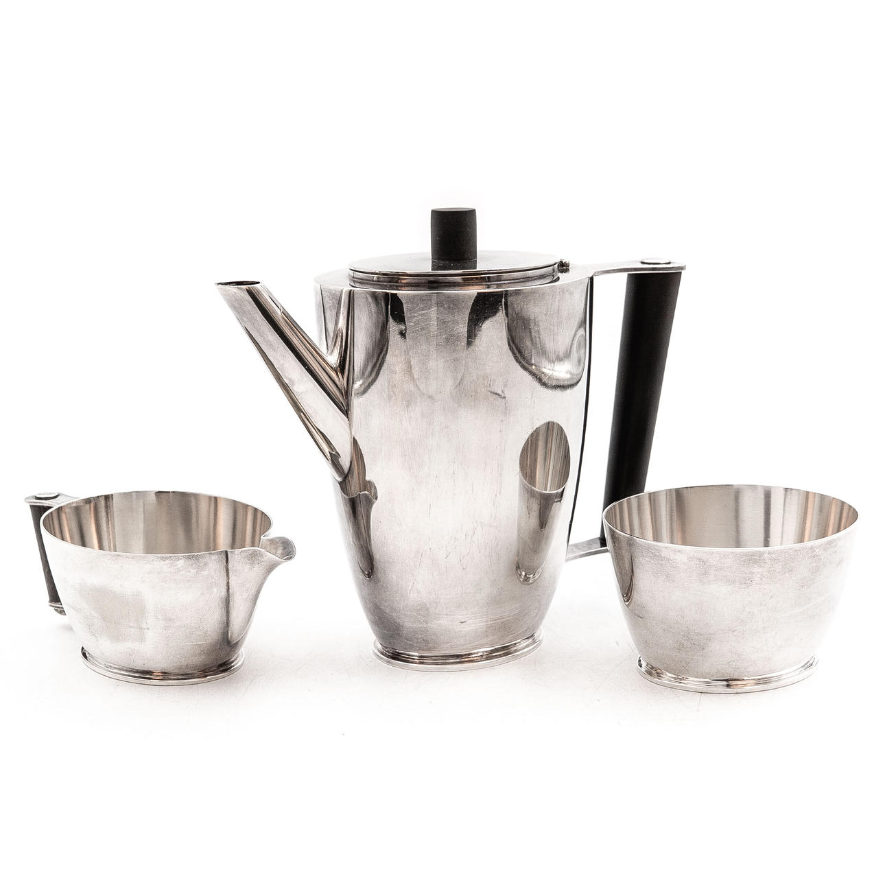 KAFFESERVIS. 3 delar, CGH, Nysilver.