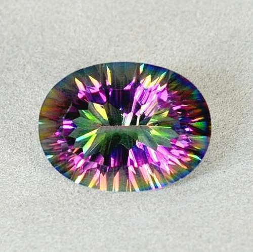 MYSTISK KVARTS, 16,41 CT. regnbåge certifikat.