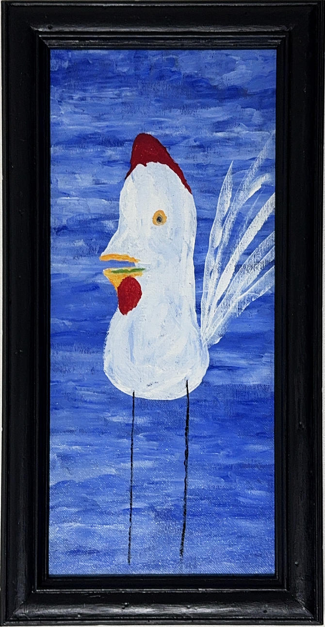 CONTEMPORARY OIL ON BOARD.