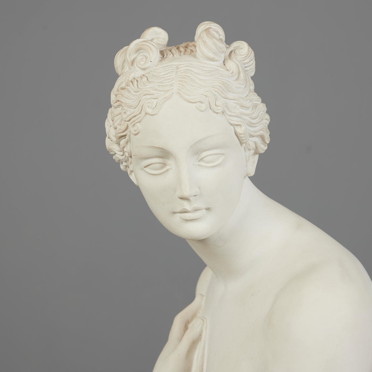 LORENZO DAL TORRIONE. Female sculpture, artificial marble, 20th