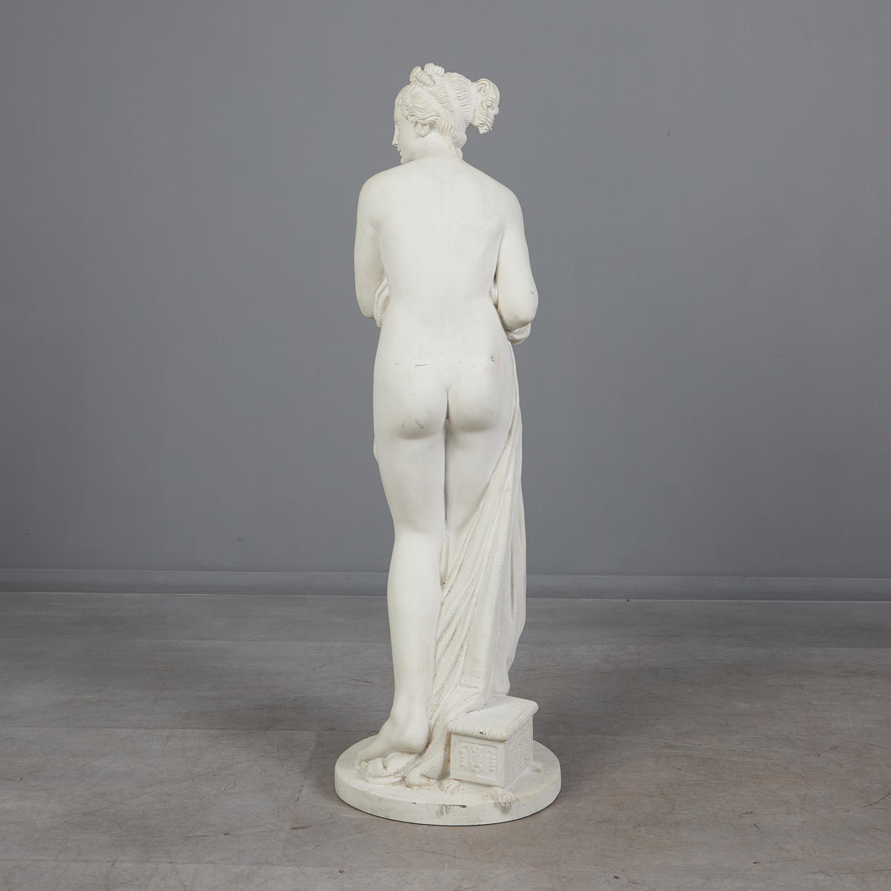 LORENZO DAL TORRIONE. Female sculpture, artificial marble, 20th