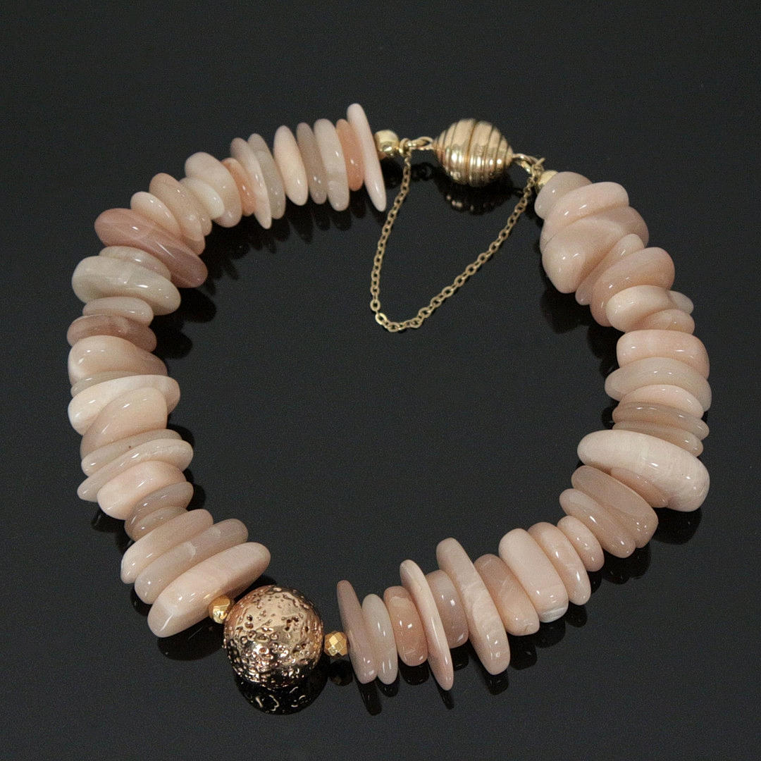 Peach moonstone bracelet.