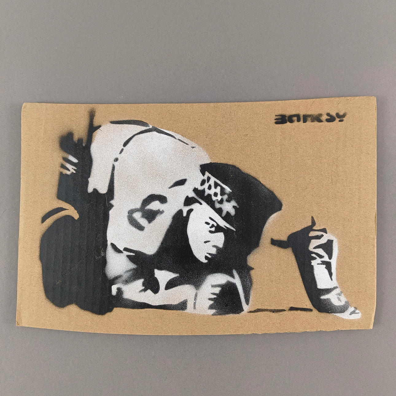 AFTER BANKSY. “Snorting Copper/Schnupfender Policeman”, 2015, pochoir ...