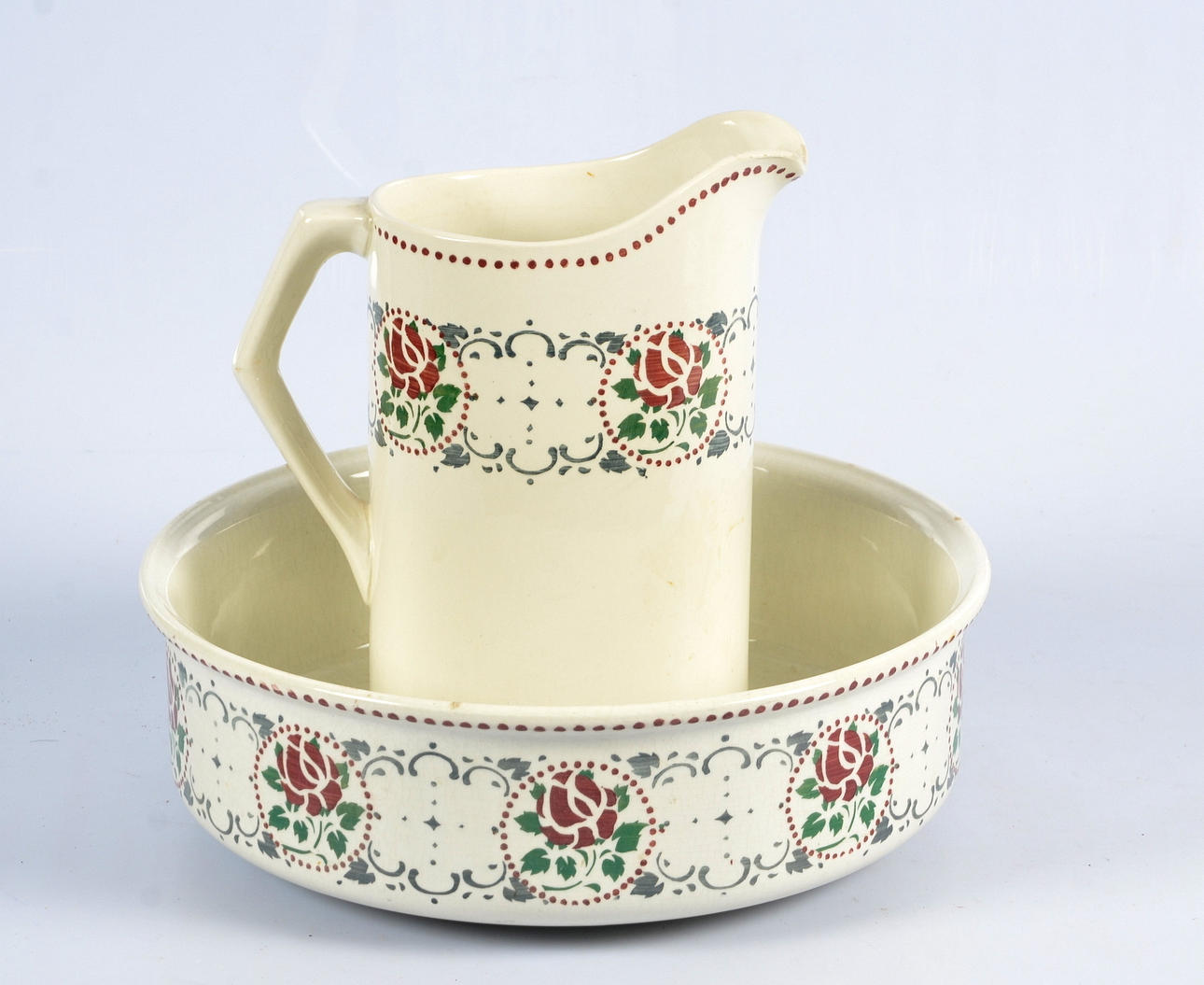 TVÄTTSET, 2 delar, porslin, Gefle.