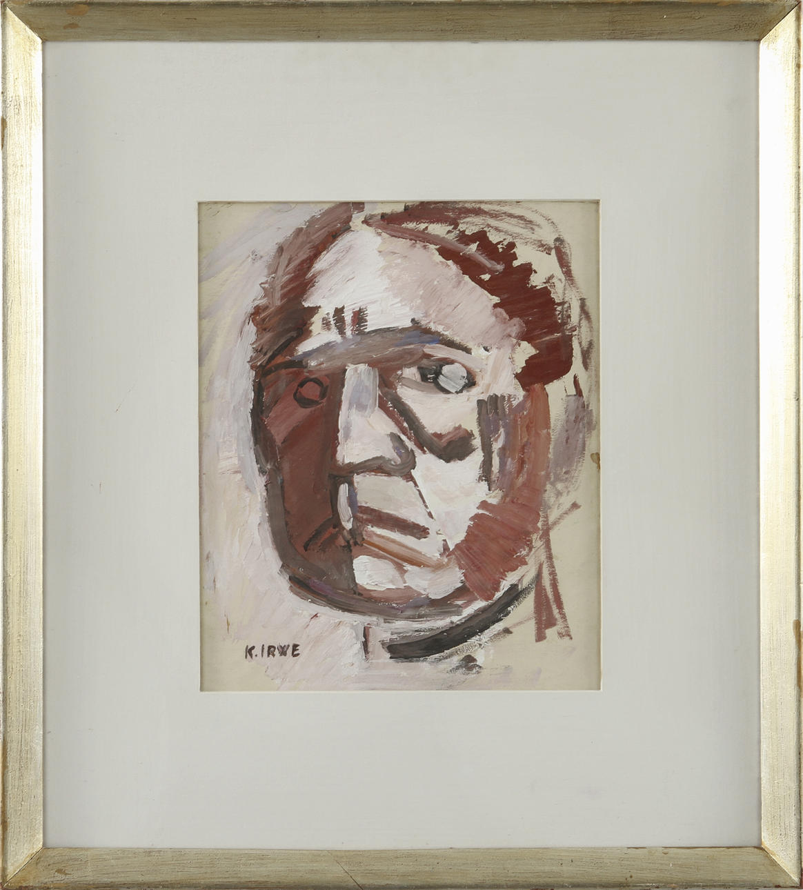 KNUT IRWE. Olja på papper. Signerad.