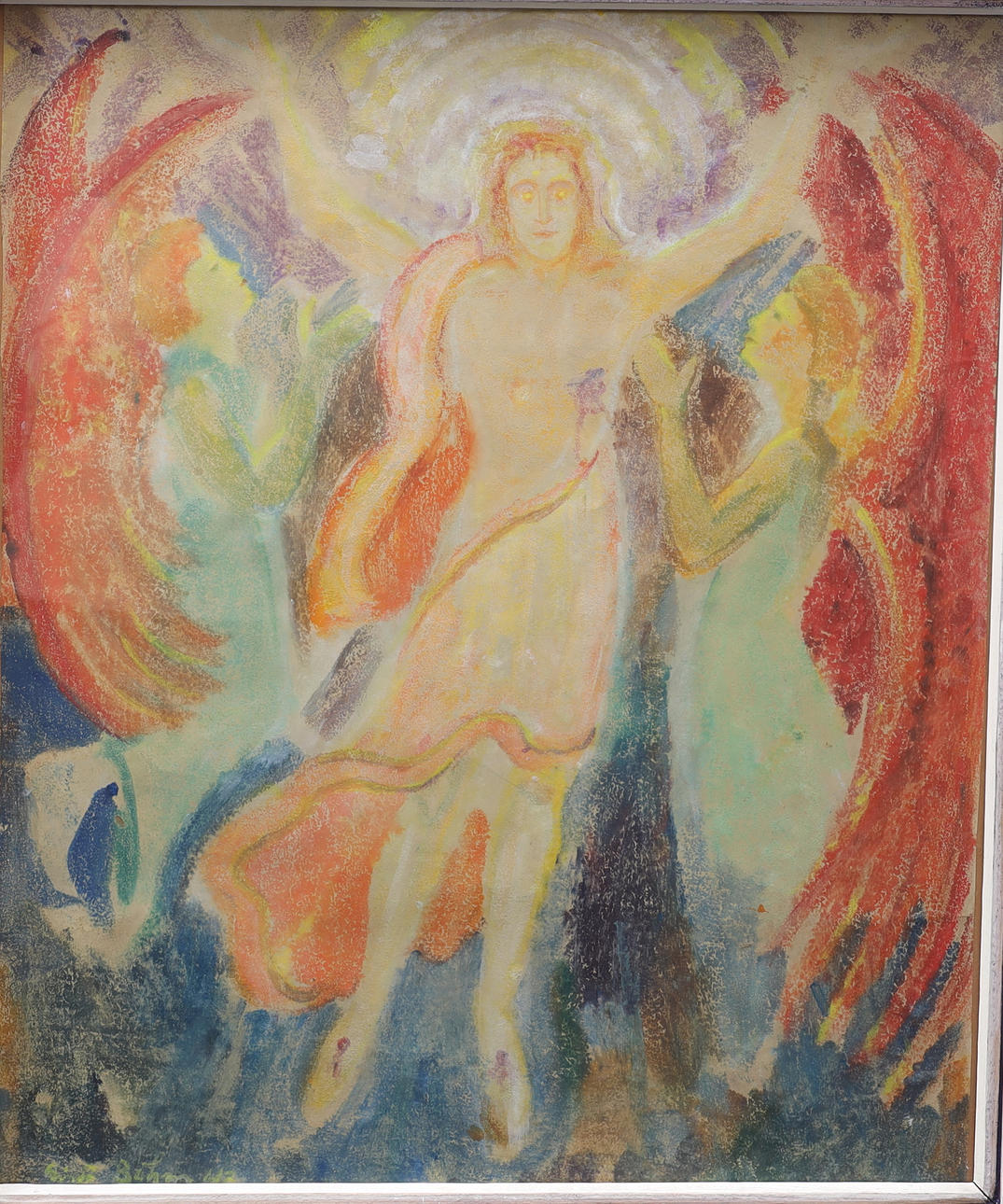GÖSTA BOHM. “Easter morning” mixed technique. Signed.