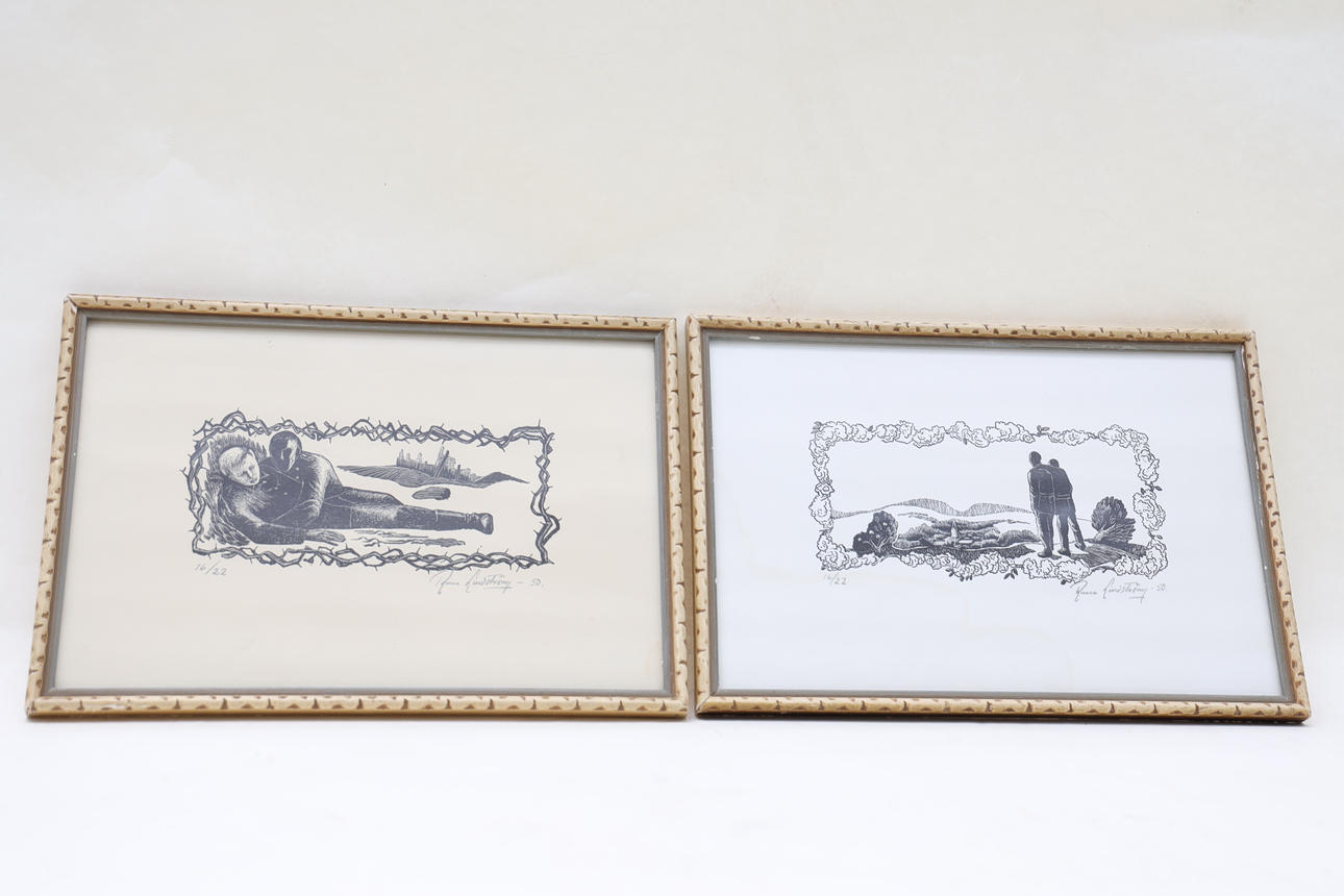 RUNE LINDSTRÖM. Lithographs 2pcs, figurine scenes, signed and numbered.