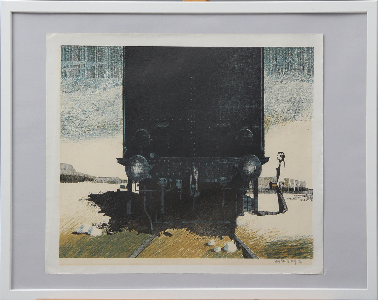 SVEN-BERTIL BERG. LITO, a train motif, signed, 1971.