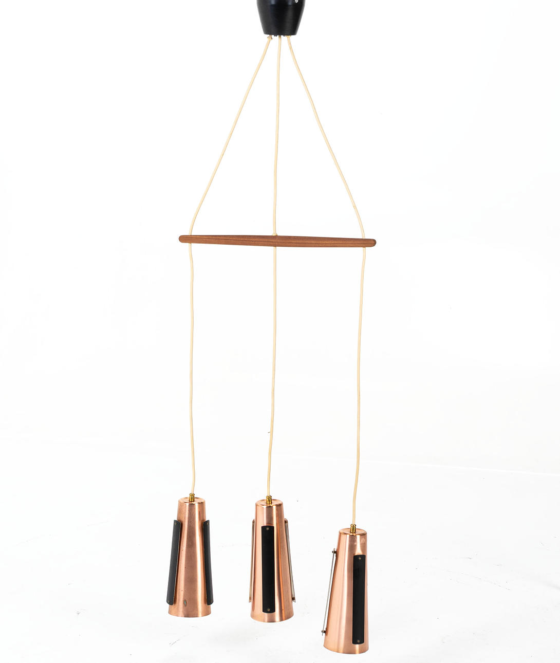 A copper ceiling lamp, 1960s.