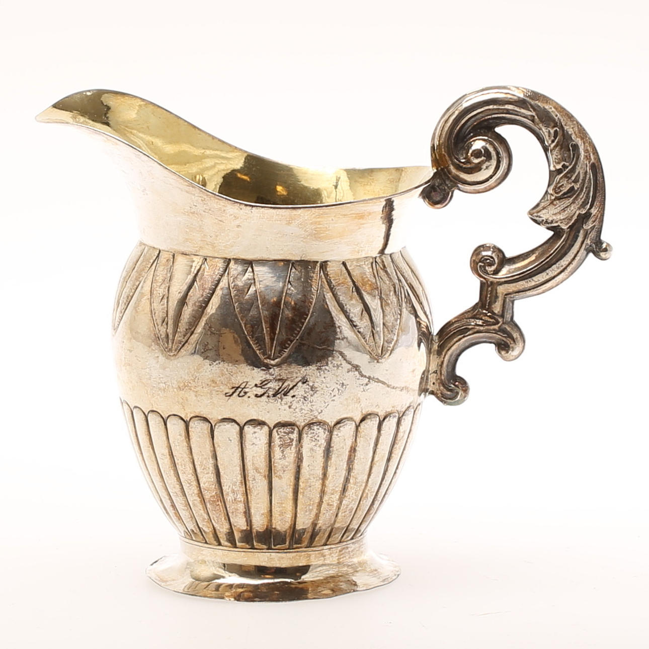 GRÄDDKANNA, silver, J.E Åhlen, Sala 1853.