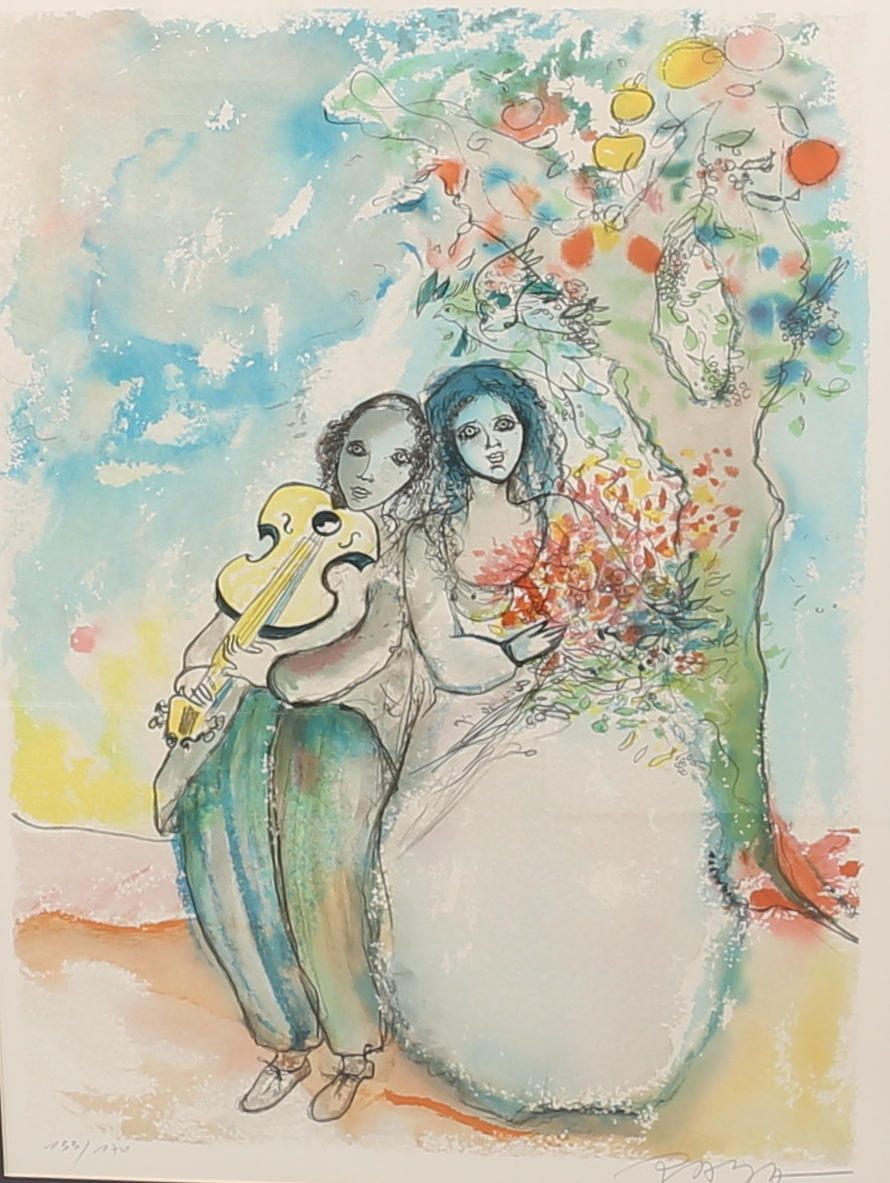 RAYA SORKINE. Färlitografi, Israel, signerad och numrerad 133/170.