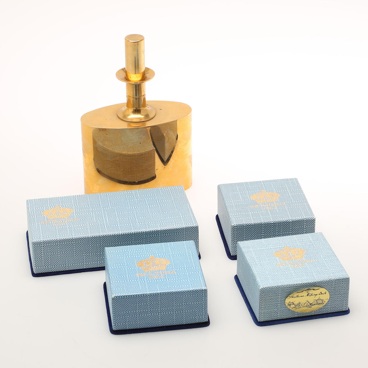 PIERRE FORSELL. Plunta, 5 supkoppar, mässing, Skultuna.