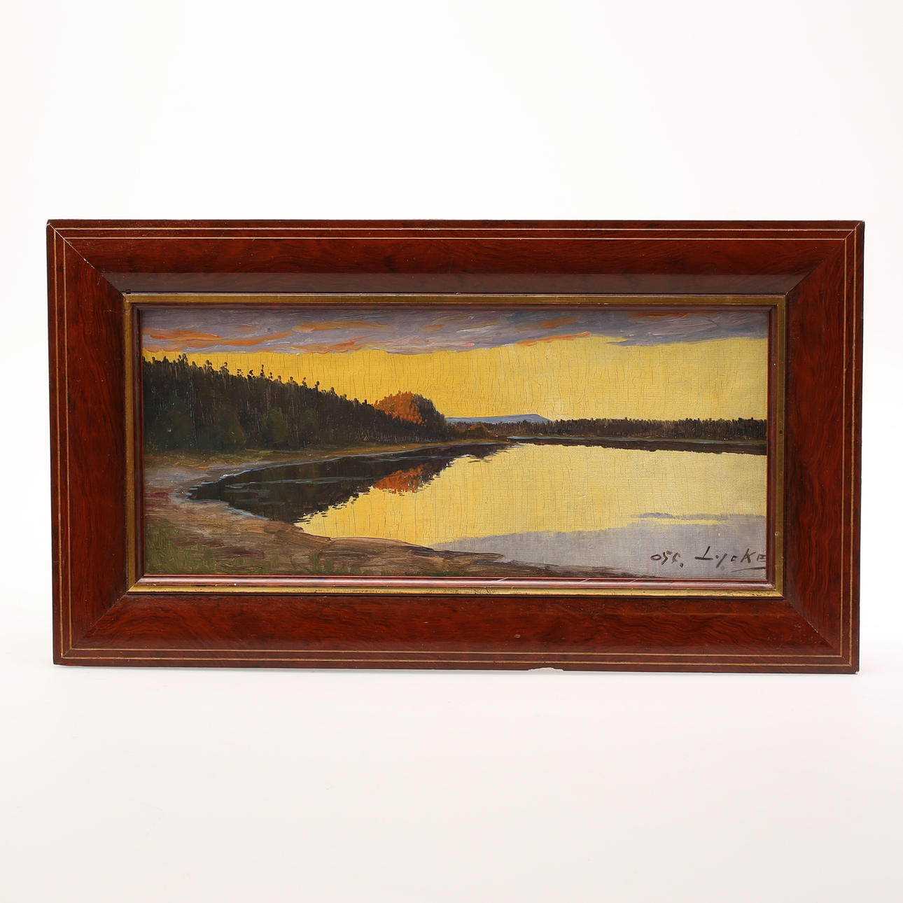 OSCAR LYCKE. Olja på duk, "Sommarkväll i Duved", signerad 1940.