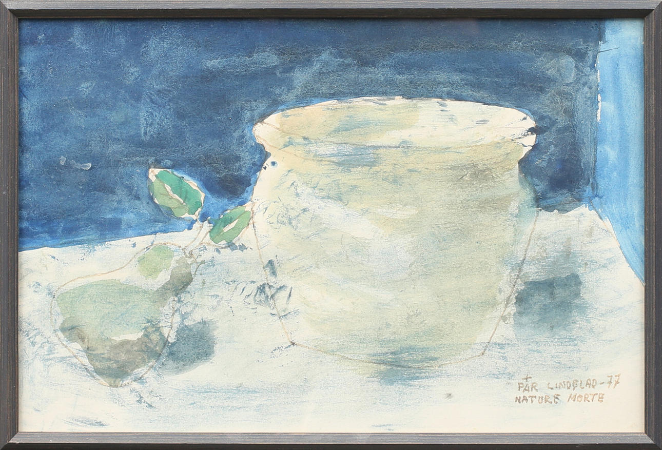 PÄR LINDBLAD. "Nature morte", akvarell, signerad och daterad -77.