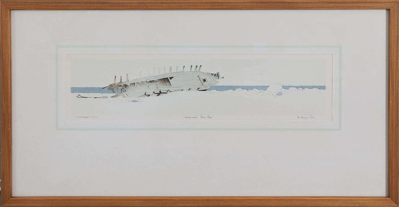 ÅKE PETTERSSON NÅW. Skeppsvrak Norra öland, litografi, signerad och numrerad.