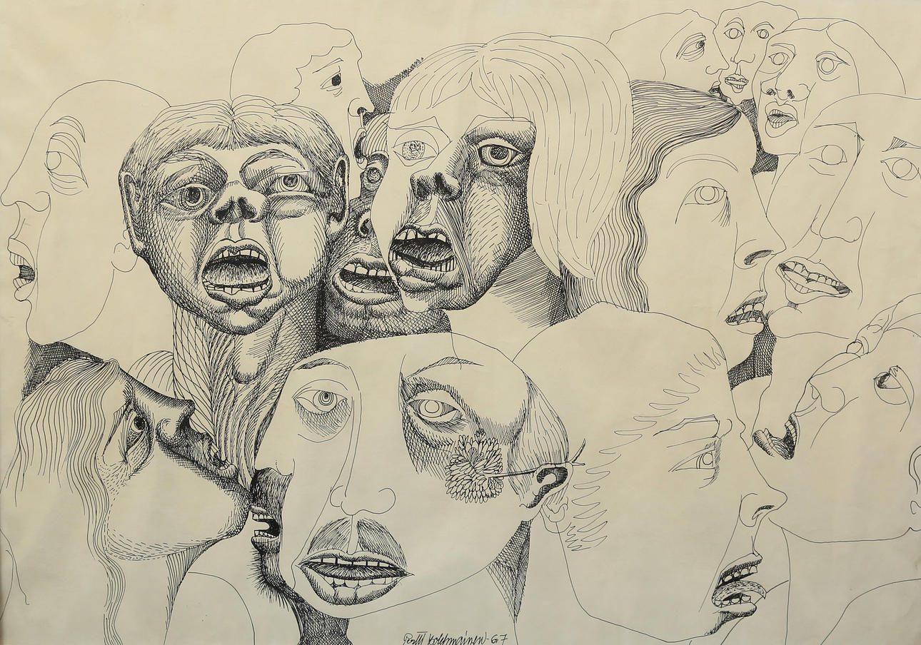 PERTTI KOLEHMAINEN. drawing, signed and dated 67.