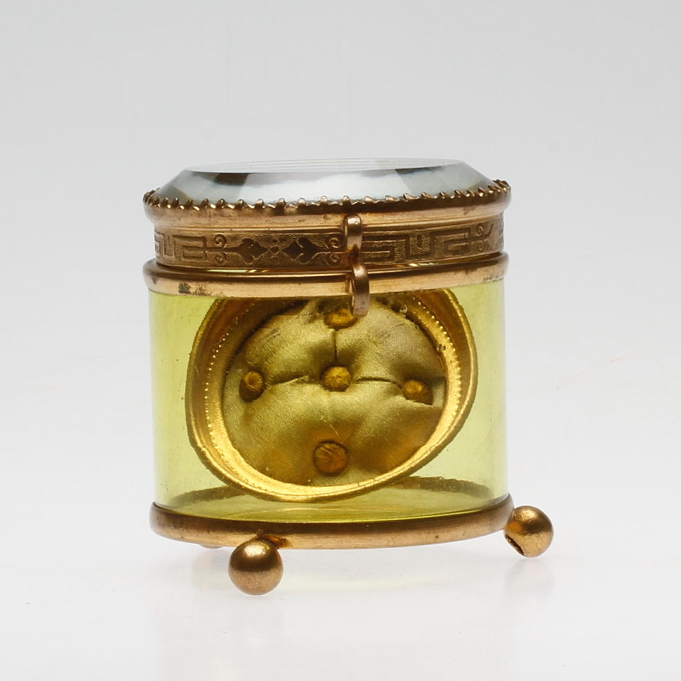 FICKURSASK/STÄLL, glas och metall, omkring 1900.