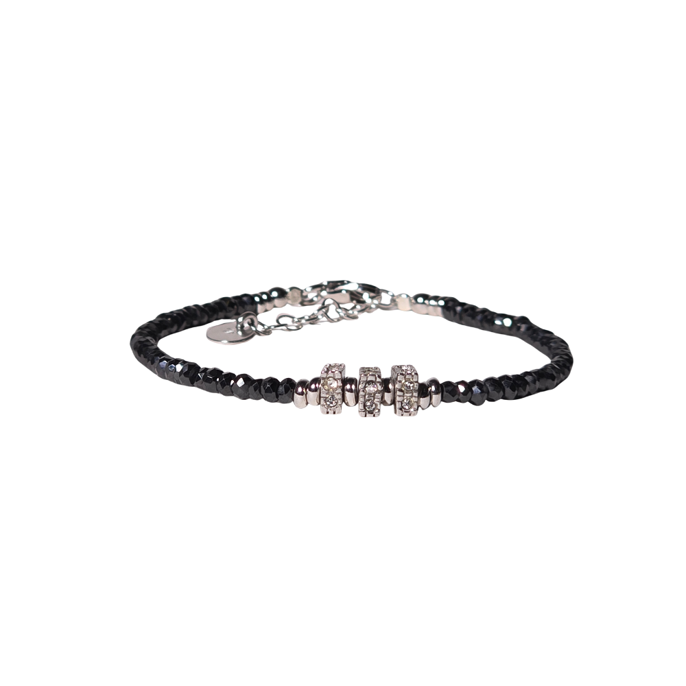 SPINEL, SILVER AND ZIRCONIA BRACELET.