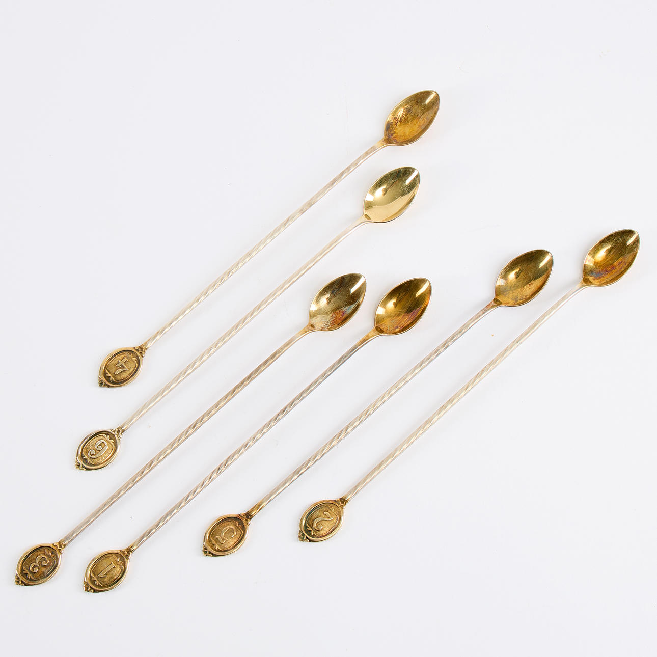 DRINK STICKS, 6 pcs, nickel silver.