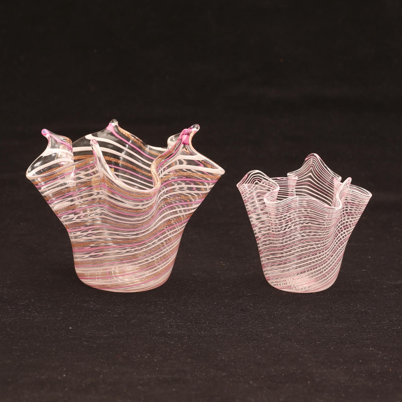 NÄSDUKSSKÅLAR, 2 stycken, glas, Murano.