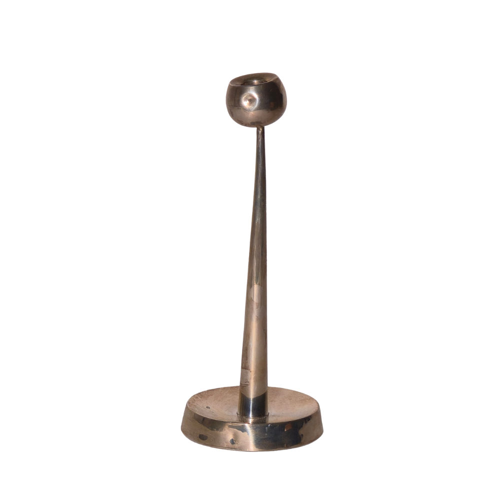 PUNCHED SILVER CANDLE HOLDER.