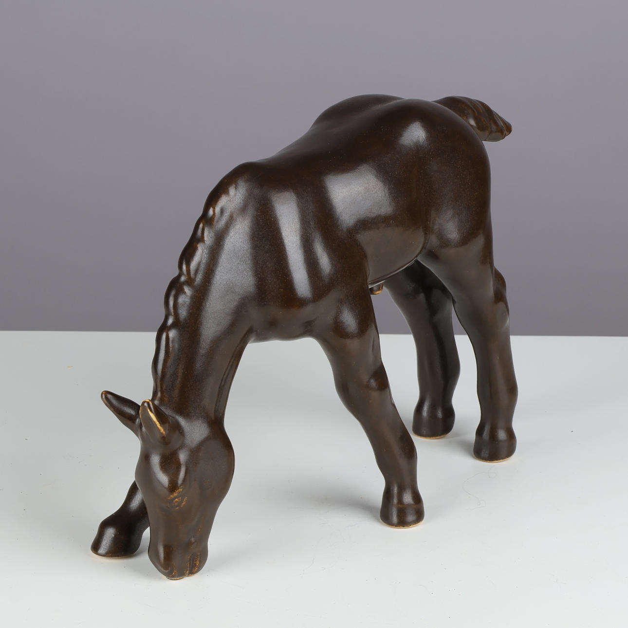 MICHAEL ANDERSEN. Horse of glazed earthenware. Denmark.