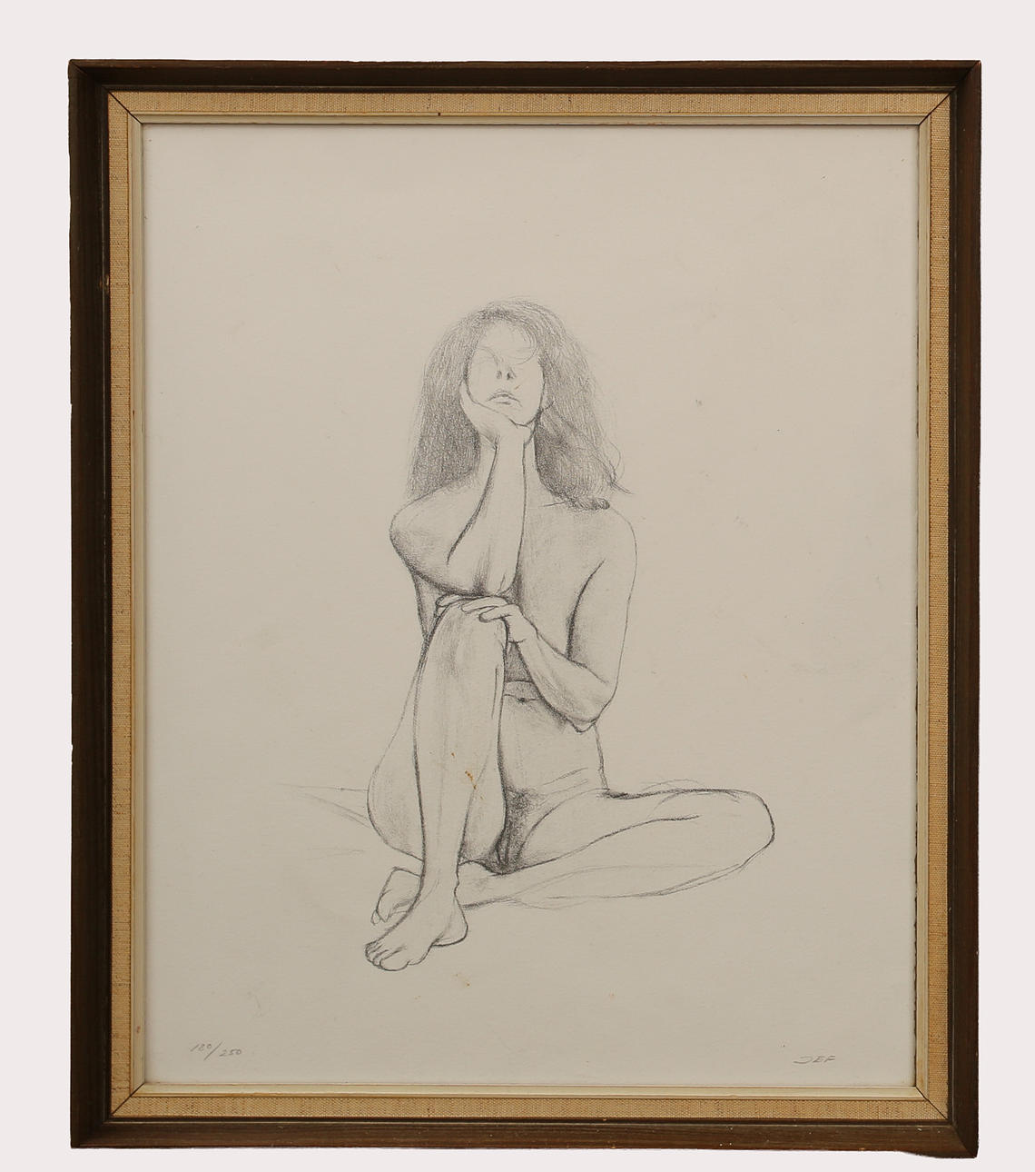 JOHN ERIK FRANZEN. Lithograph depicting nude model, numbered, signed.