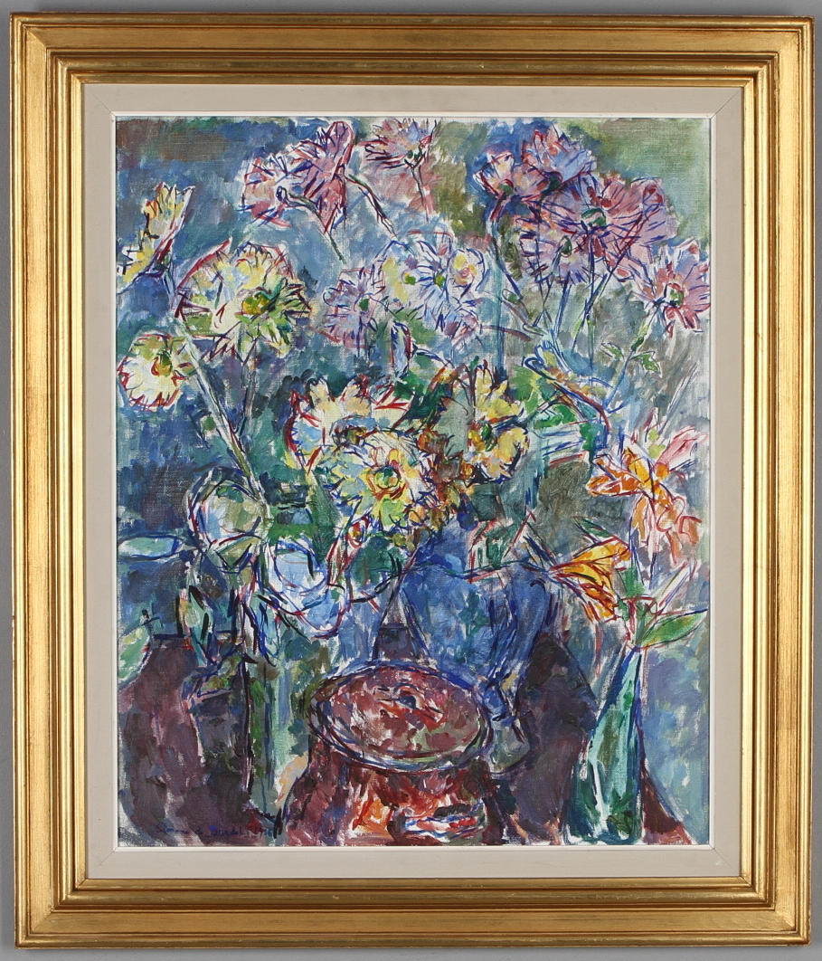 SIMONE DE DARDEL. Blomsterstilleben, olja på duk, signerad och daterad 1956.