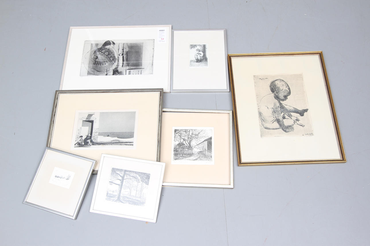 PARTI GRAFIK b.la. SUSANNE GULLBY, ERLING JOHANSSON, 2 st, von KONOW, BRUNIUS, HORSAK m.fl.